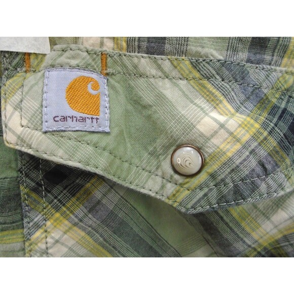 Carhartt Bozeman Shirt Men Size L Rugged Flex Relaxed Fit Pearl Snap Lightweight - Picture 6 of 9